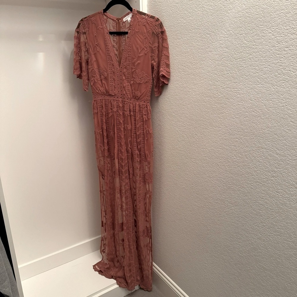 Socialite Lace Maxi Romper Dress - Picture 2 of 11